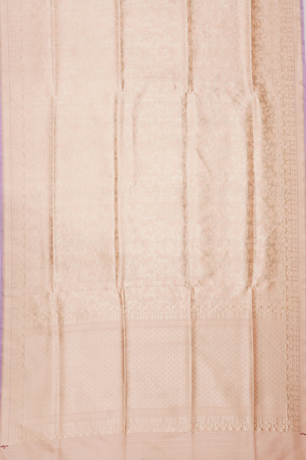 Banarasi Silk Brocade Pastel Orange Saree