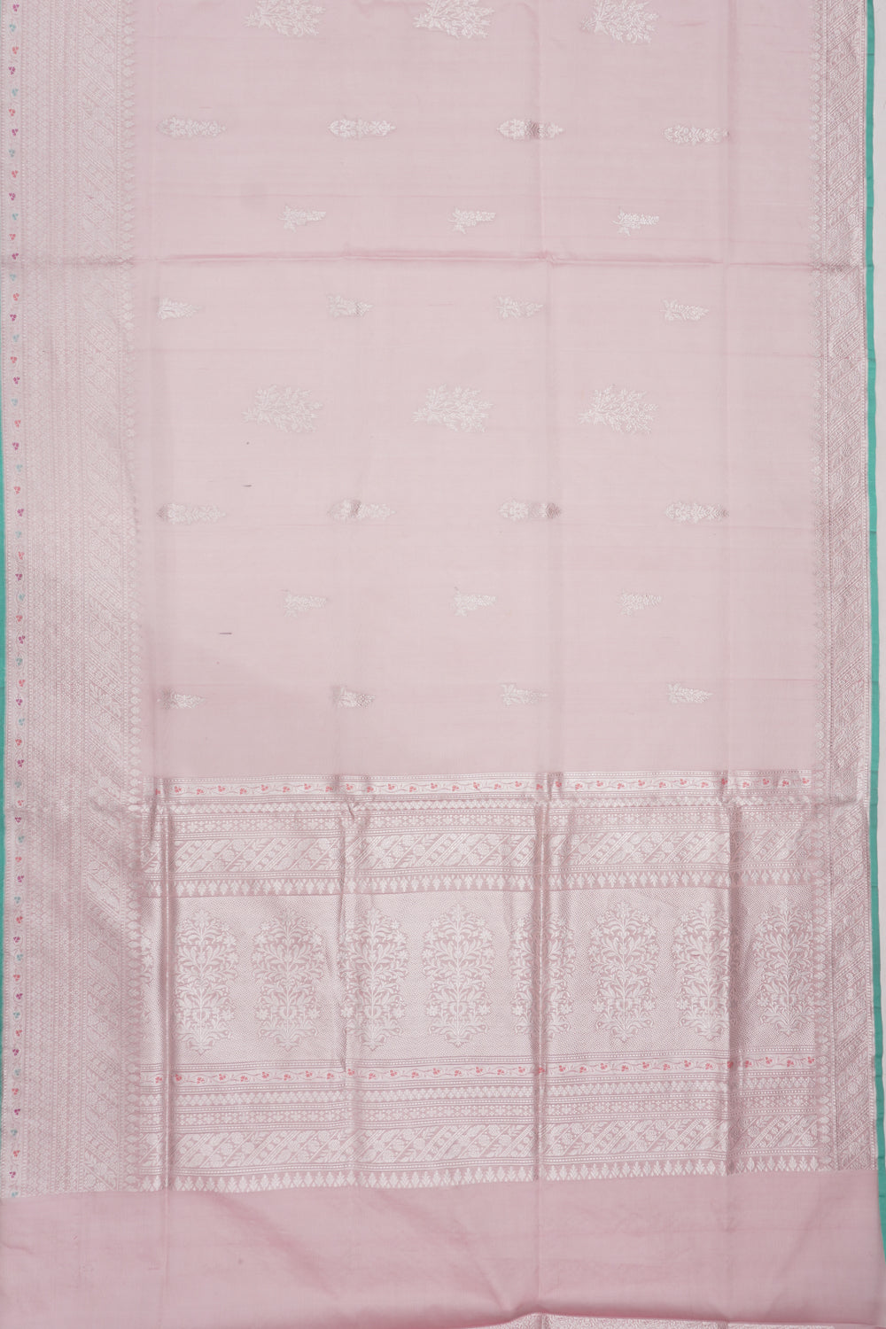 Banarasi Kora Organza Butta Baby Pink Saree