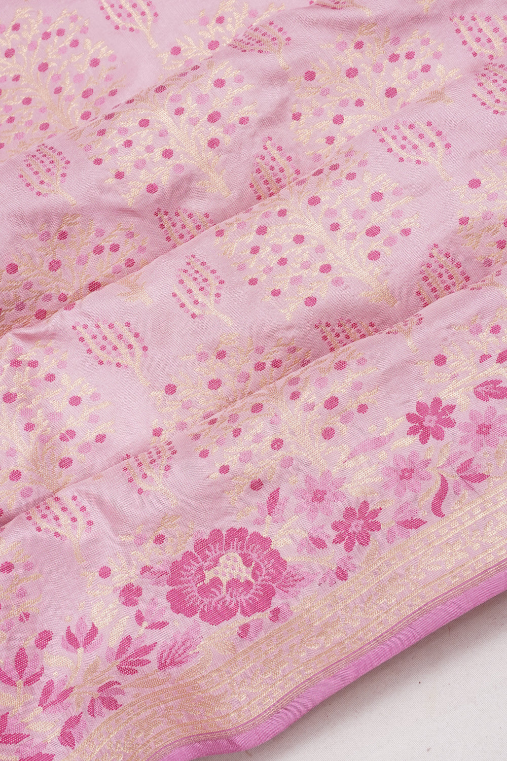 Banarasi Silk Brocade Baby Pink Saree