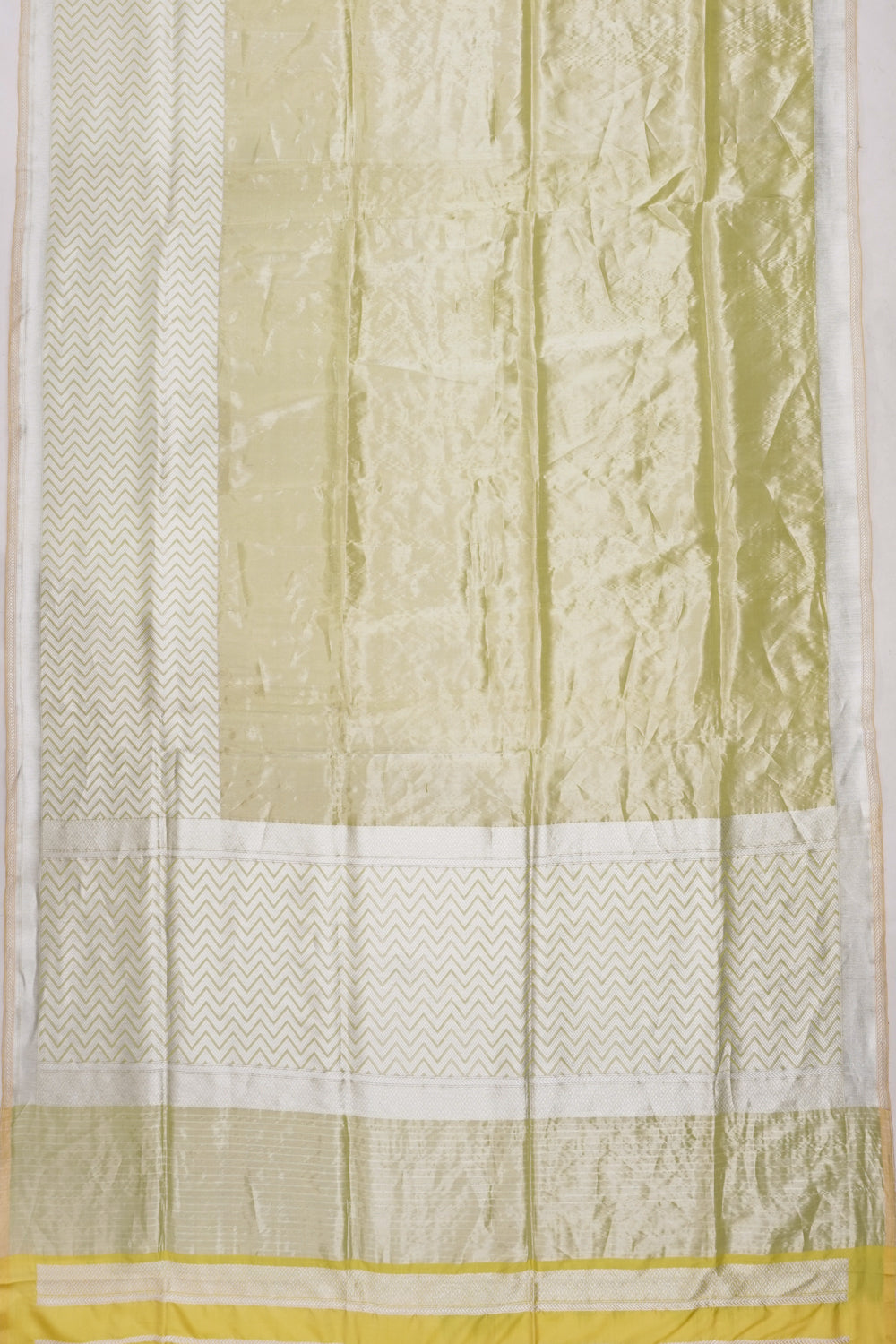 Banarasi Silk Tissue Plain Pista Green Saree