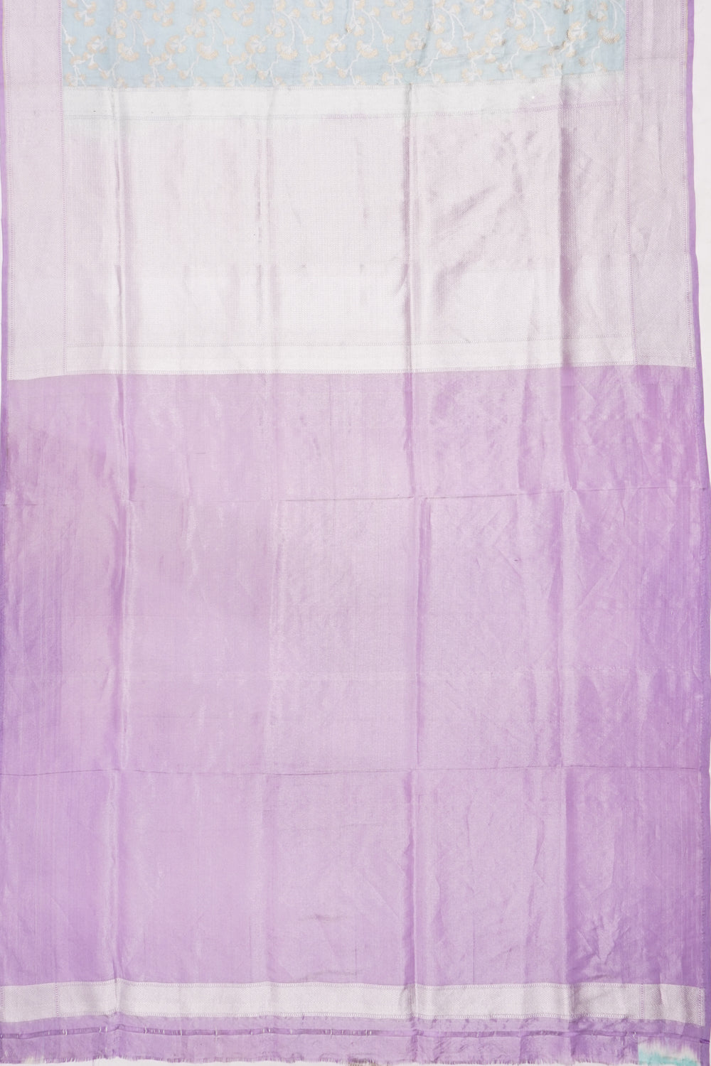Banarasi Kora Organza Tissue Brocade Pastel Blue Saree