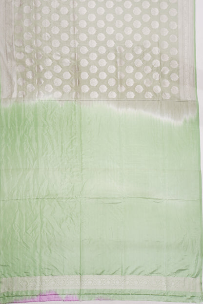 Banarasi Silk Tissue Butta Pista Green Saree