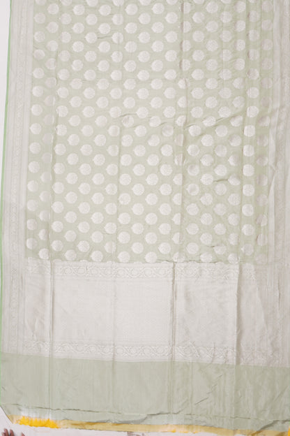 Banarasi Silk Tissue Butta Pista Green Saree