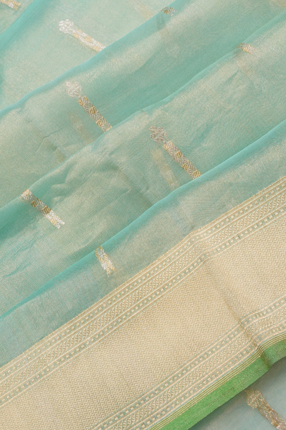 Banarasi Silk Tissue Butta Green Saree