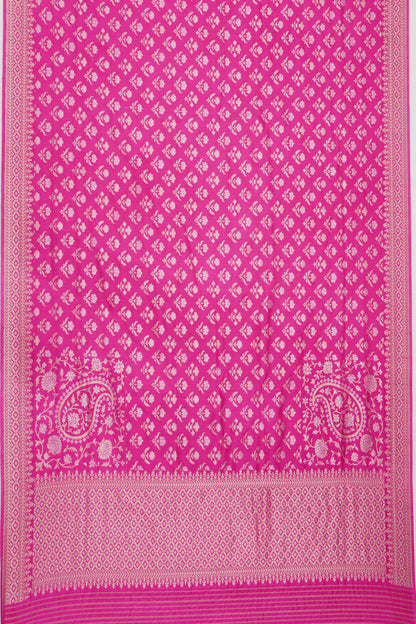 Banarasi Silk Brocade Rani Pink Saree