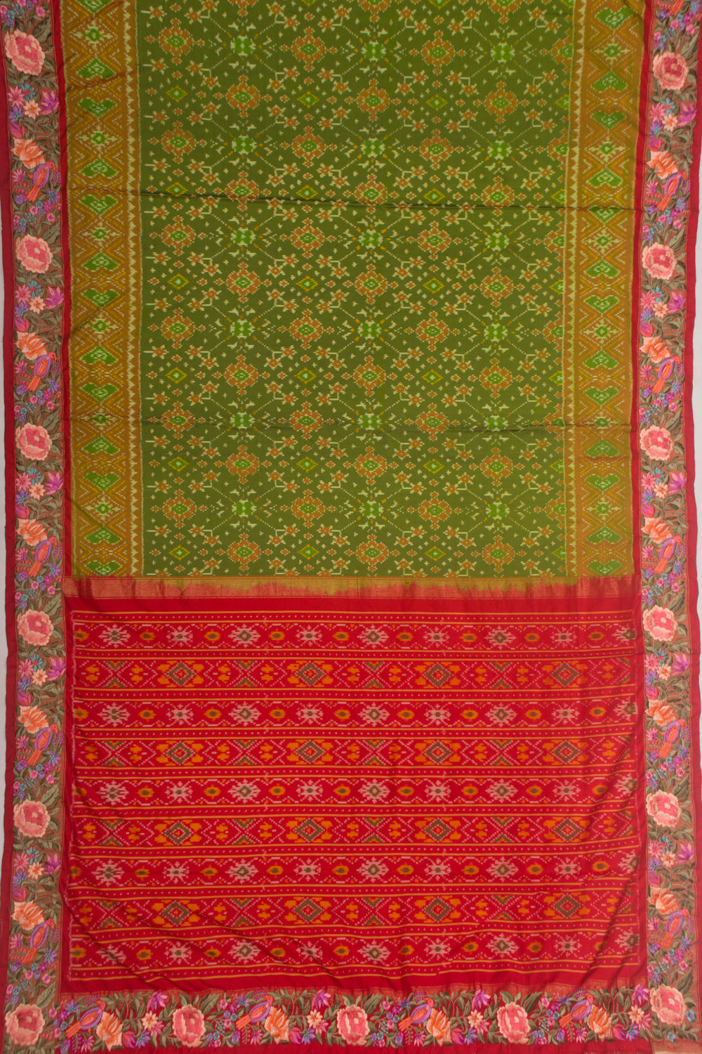 Pochampally Silk Ikat Pastel Green Saree