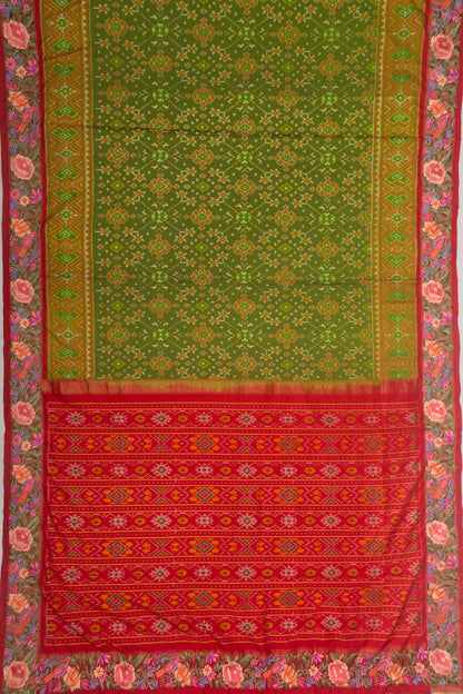 Pochampally Silk Ikat Pastel Green Saree