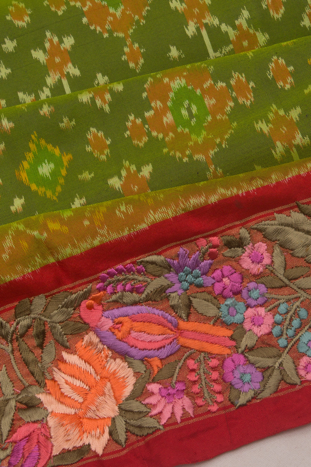 Pochampally Silk Ikat Pastel Green Saree