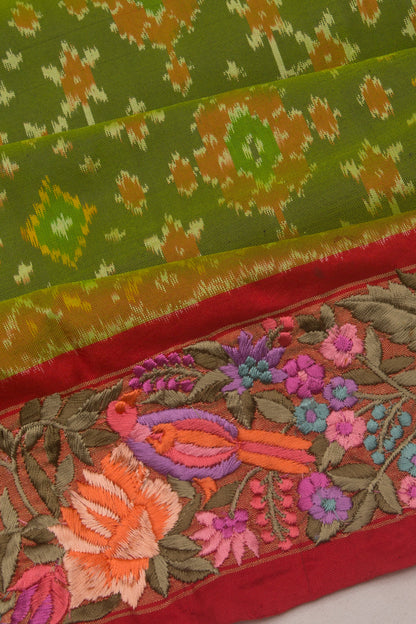 Pochampally Silk Ikat Pastel Green Saree
