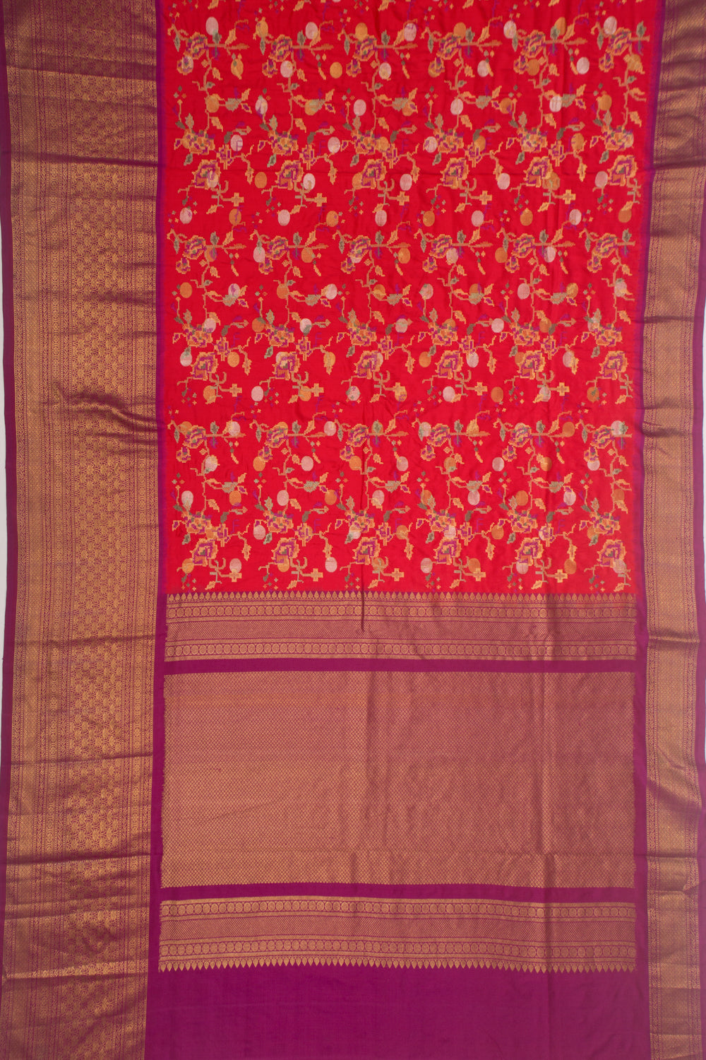 Kanchipuram Silk Embroidery Red Saree