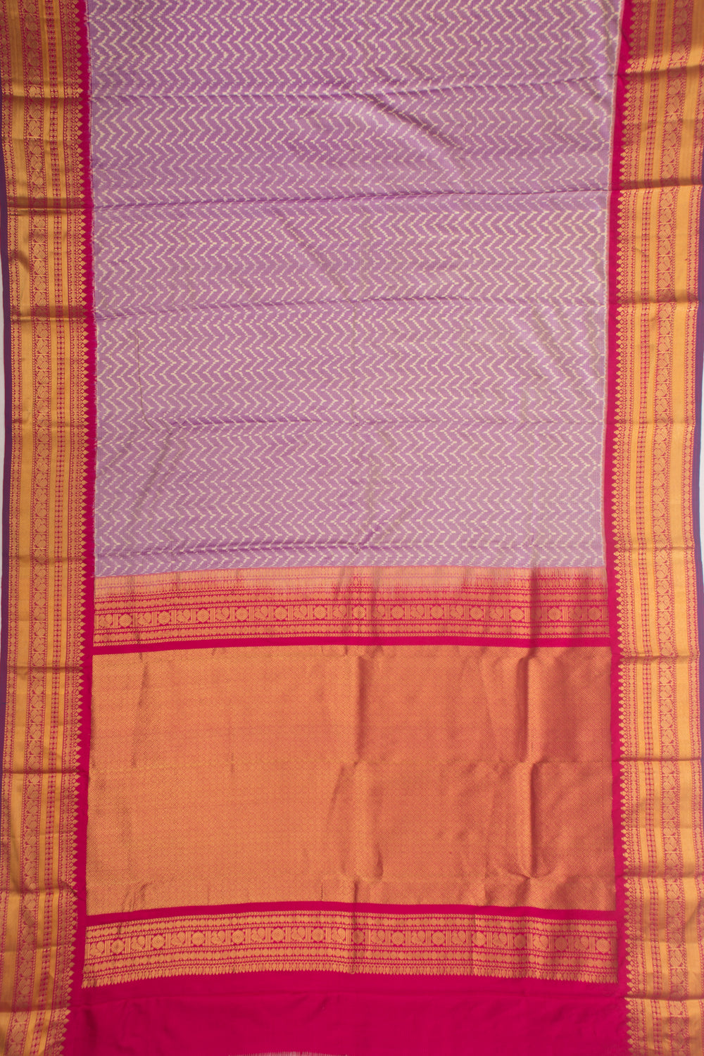Kanchipuram Silk Ikat Lavender Saree