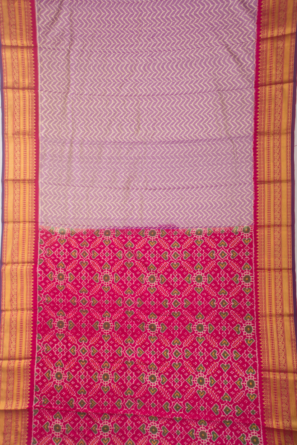 Kanchipuram Silk Ikat Lavender Saree