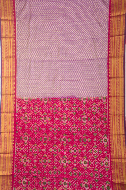Kanchipuram Silk Ikat Lavender Saree