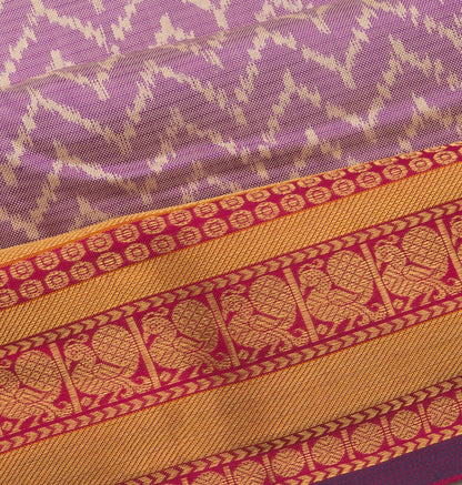 Kanchipuram Silk Ikat Lavender Saree