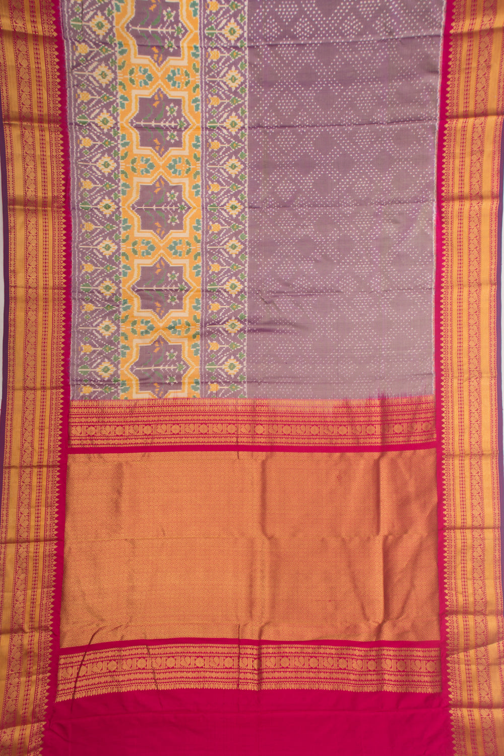 Kanchipuram Silk Ikat Lavender Saree