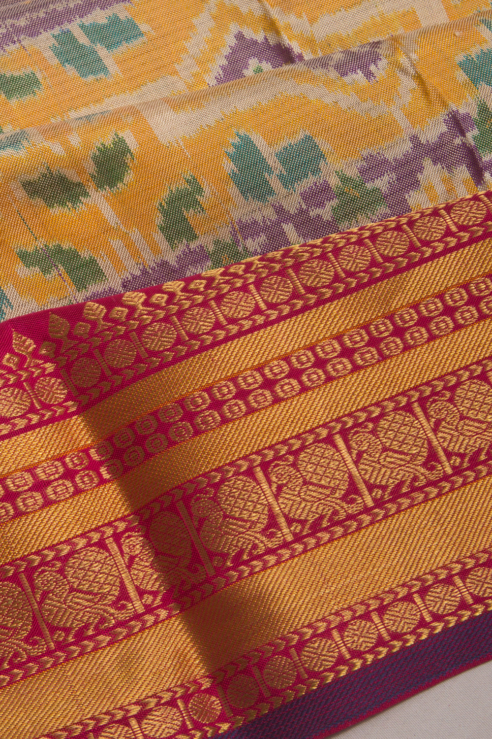 Kanchipuram Silk Ikat Lavender Saree