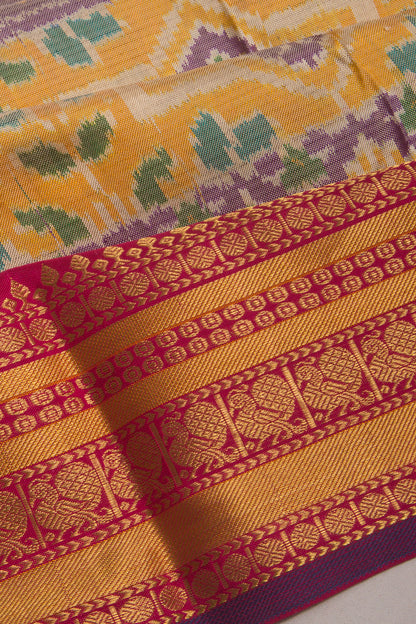 Kanchipuram Silk Ikat Lavender Saree