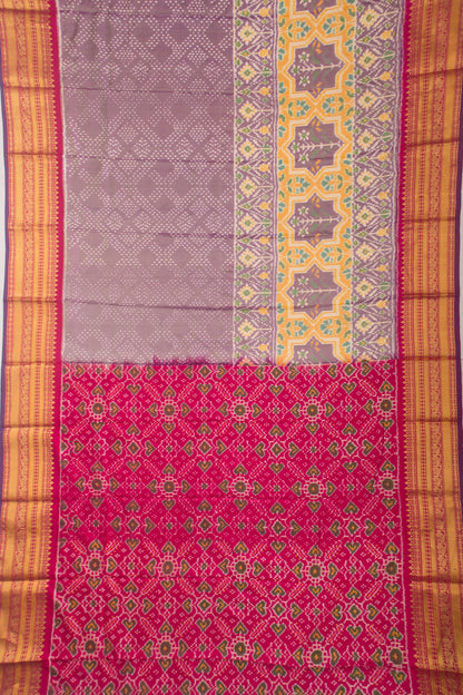 Kanchipuram Silk Ikat Lavender Saree