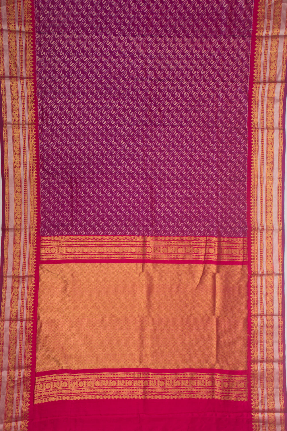 Kanchipuram Silk Ikat Purple Saree