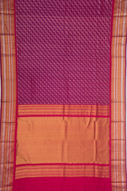 Kanchipuram Silk Ikat Purple Saree
