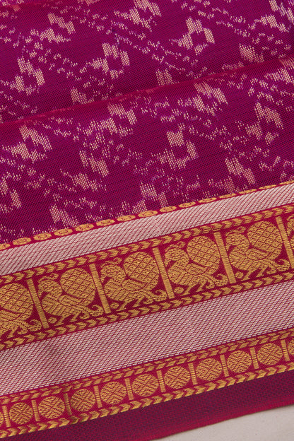 Kanchipuram Silk Ikat Purple Saree