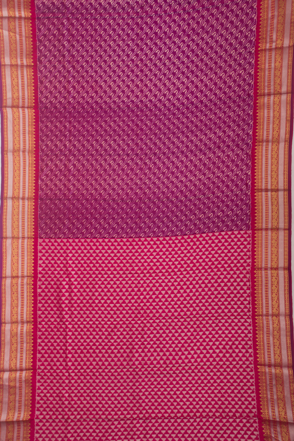 Kanchipuram Silk Ikat Purple Saree