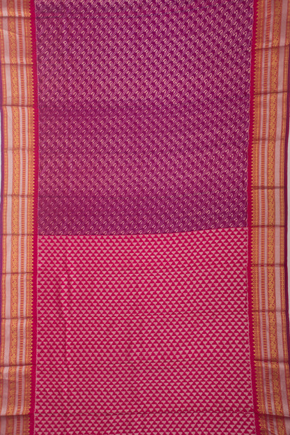 Kanchipuram Silk Ikat Purple Saree