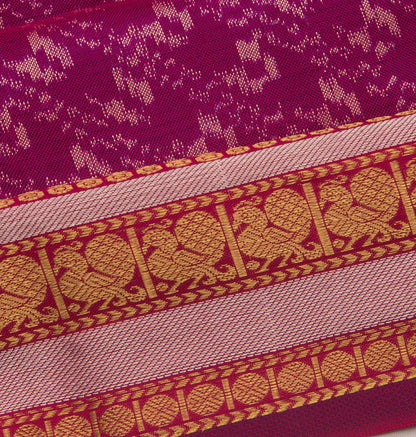 Kanchipuram Silk Ikat Purple Saree
