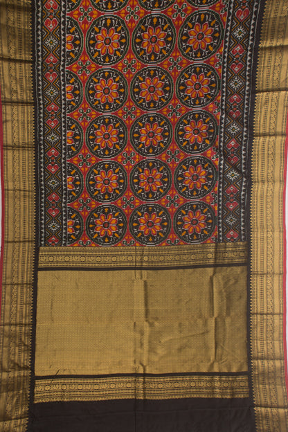 Kanchipuram Silk Ikat Black Saree