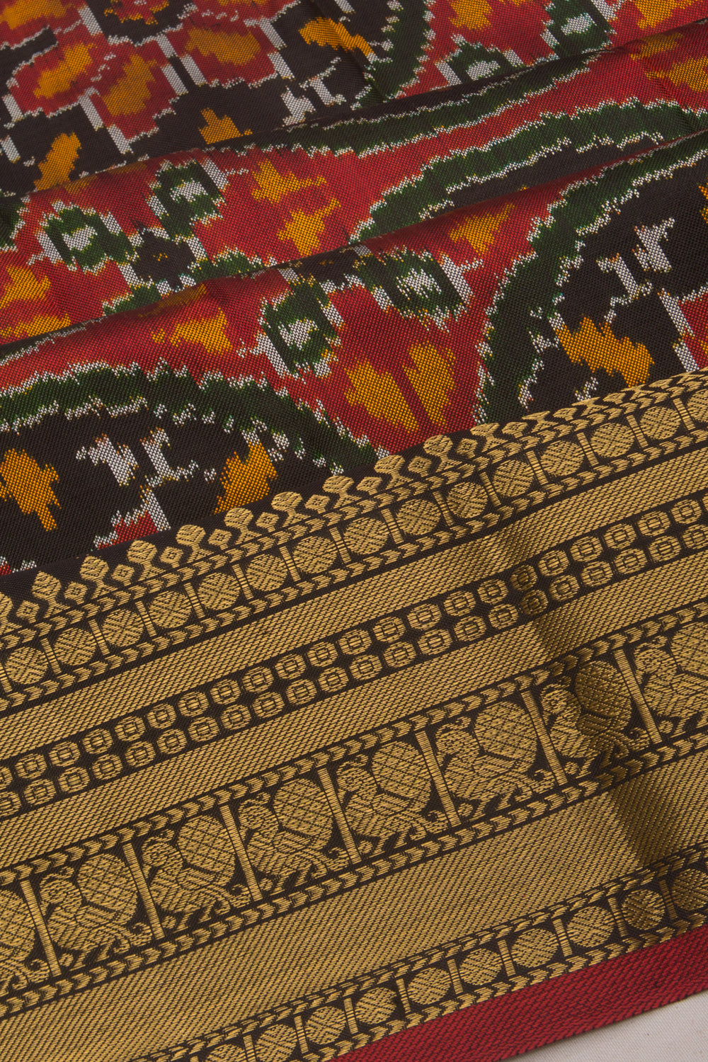 Kanchipuram Silk Ikat Black Saree