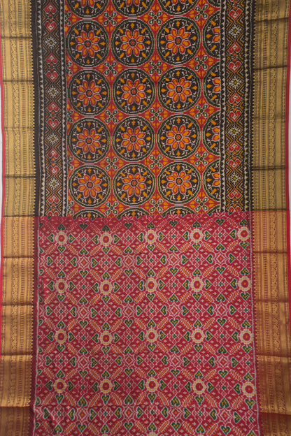 Kanchipuram Silk Ikat Black Saree