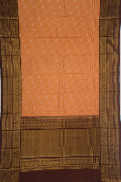 Kanchipuram Silk Butta Pastel Orange Saree