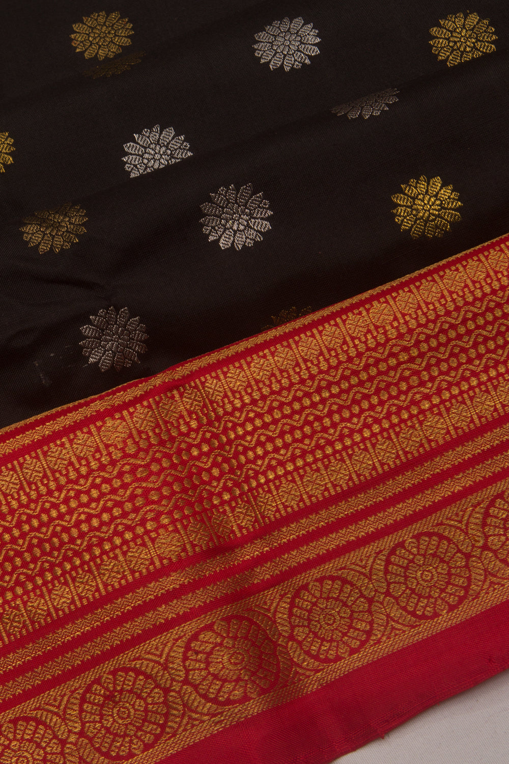 Kanchipuram Silk Butta Black Saree