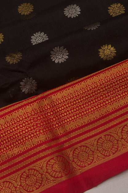 Kanchipuram Silk Butta Black Saree