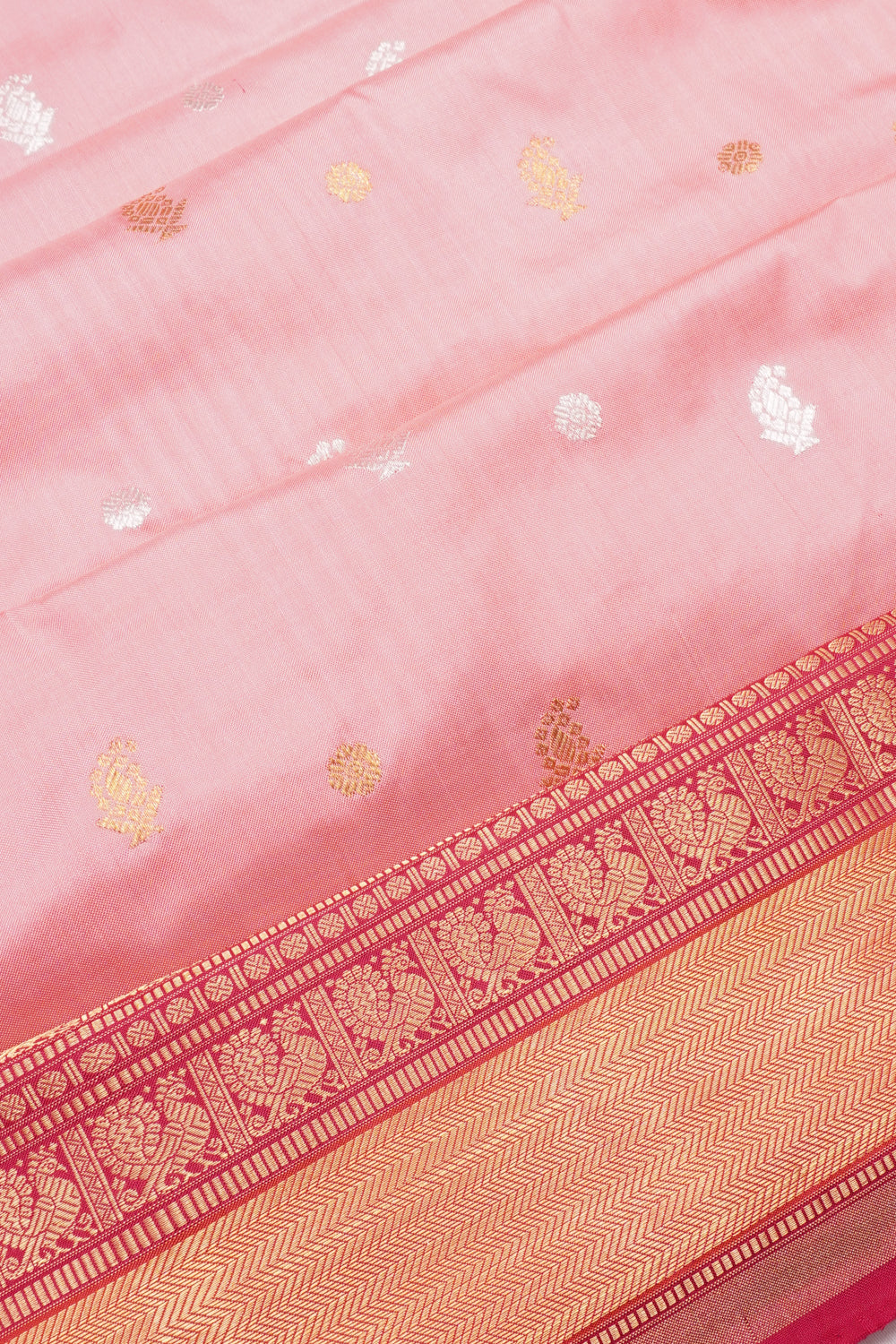 Kanchipuram Silk Butta Baby Pink Saree