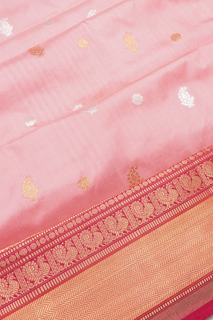 Kanchipuram Silk Butta Baby Pink Saree