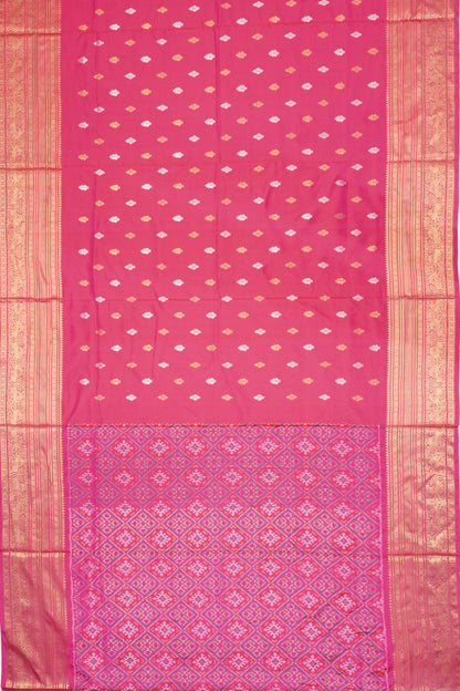 Pochampally Silk Ikat Butta Rani Pink Saree