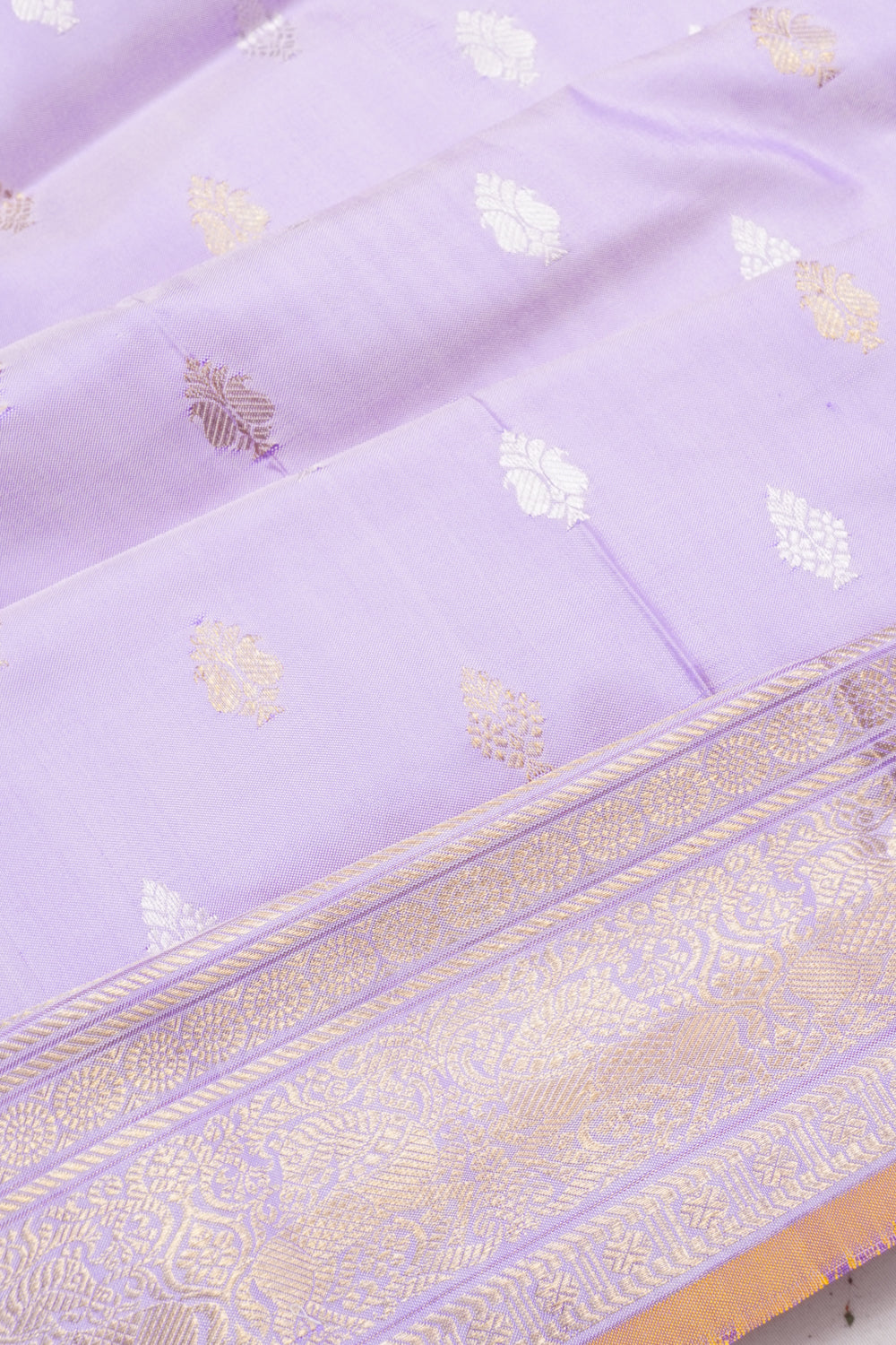 Kanchipuram Silk Butta Lavender Saree