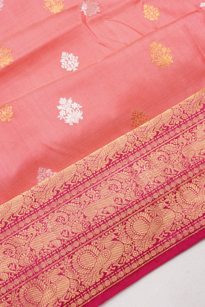 Kanchipuram Silk Butta Pink Saree