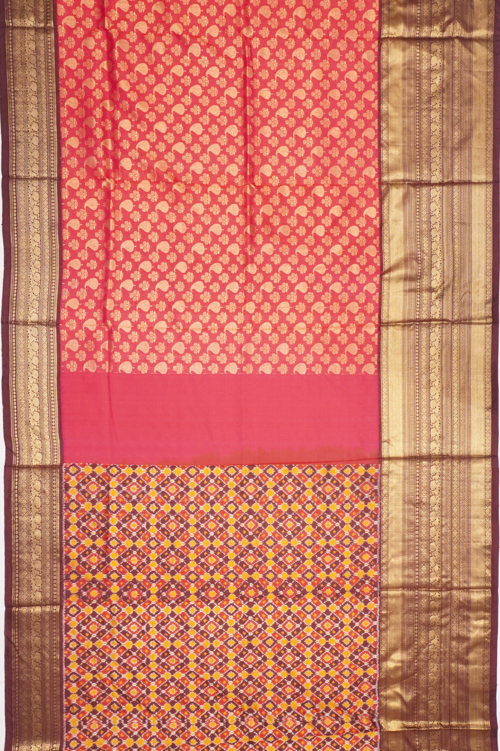 Kanchipuram SIlk Butta Rani Pink Saree