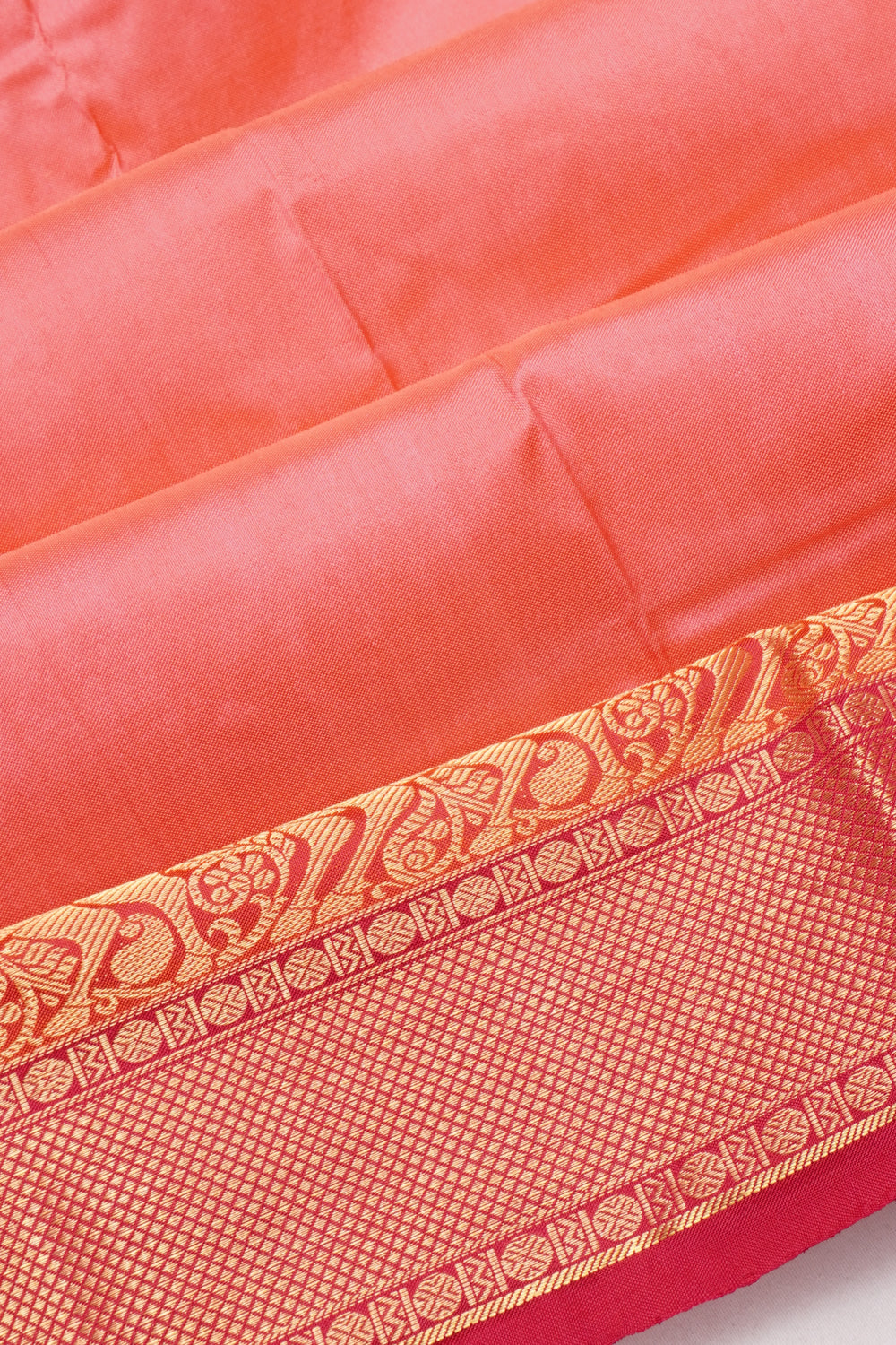 Kanchipuram Silk Plain Baby Pink Saree