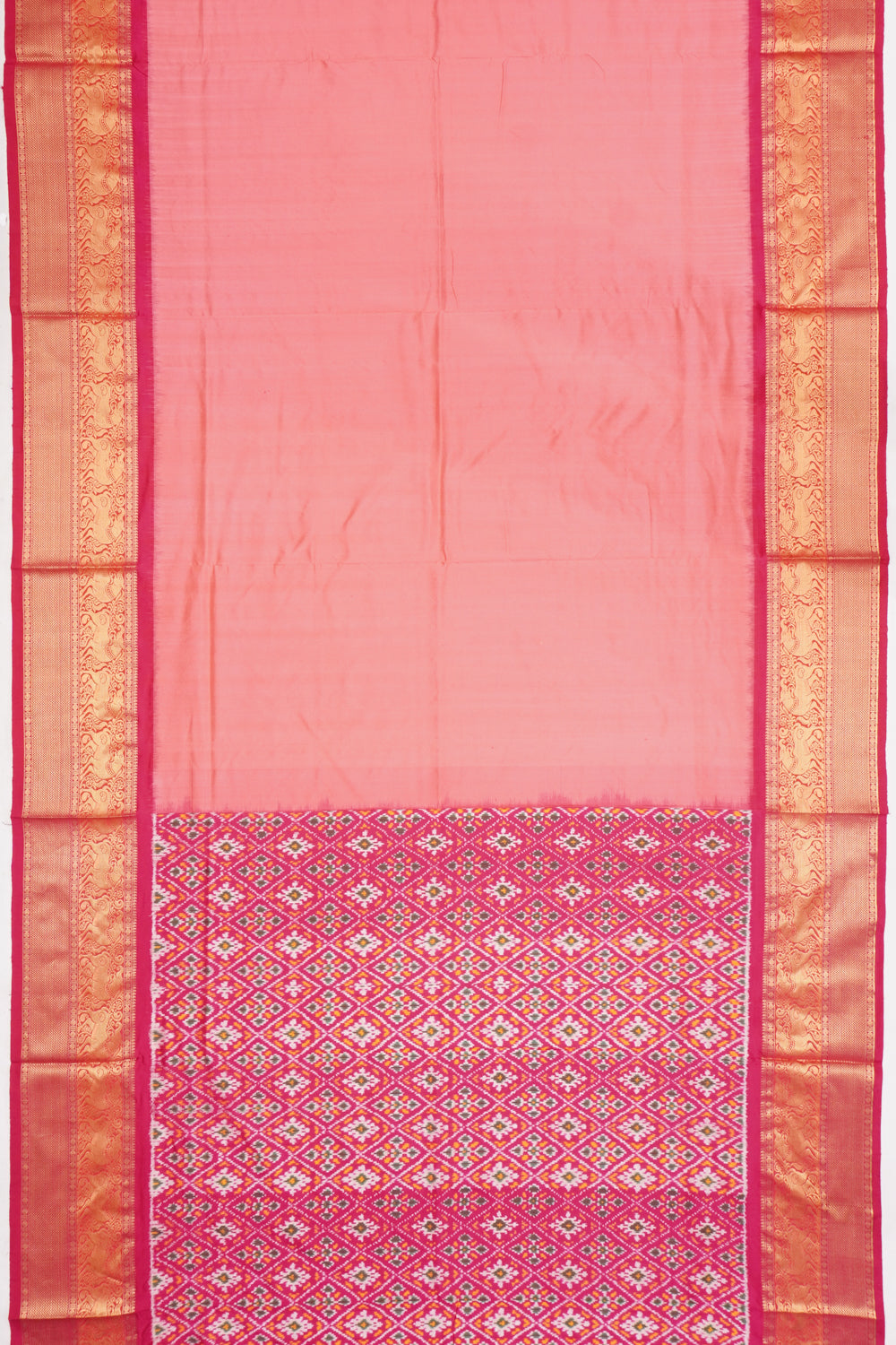 Kanchipuram Silk Plain Baby Pink Saree