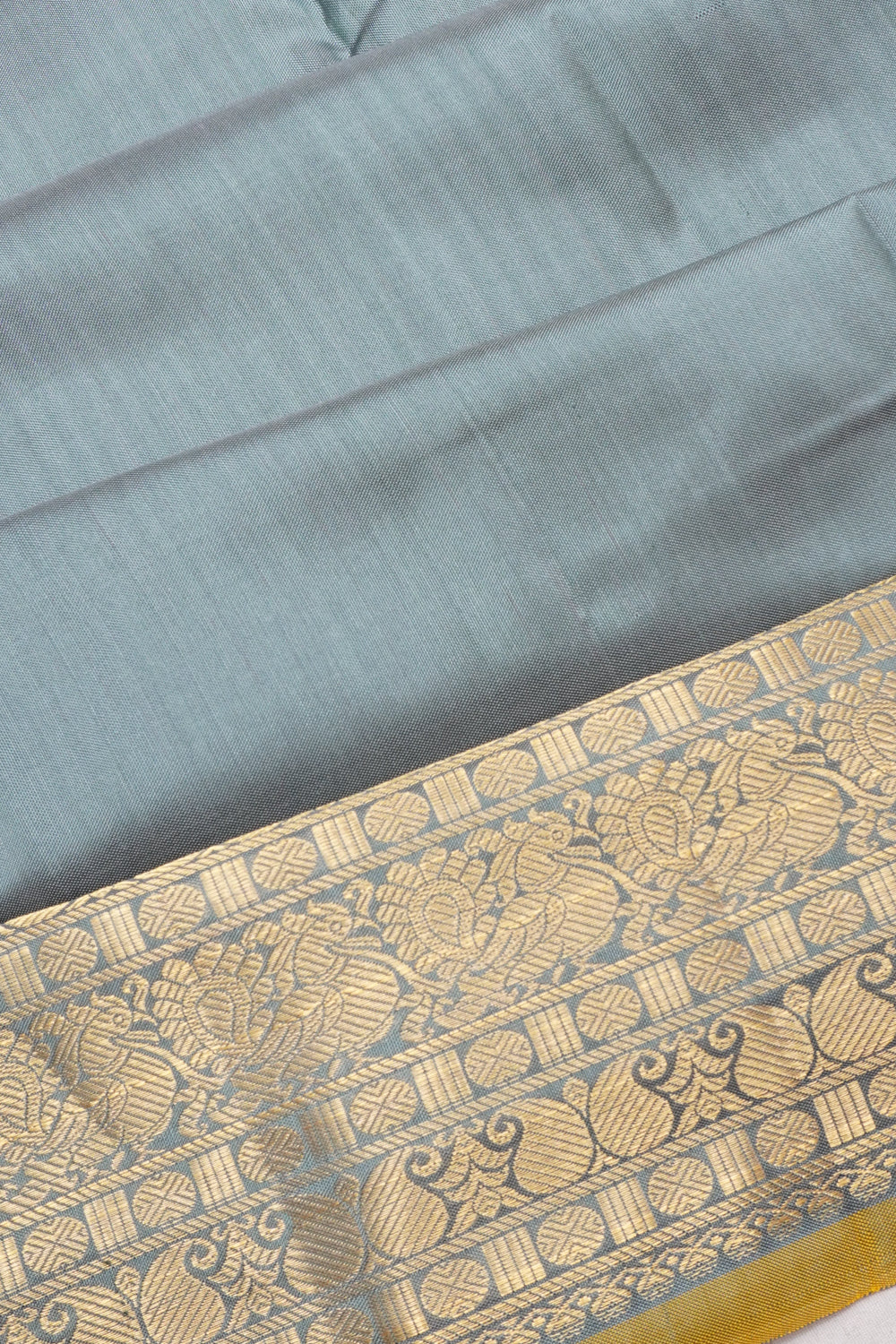 Kanchipuram Silk Plain Grey Saree