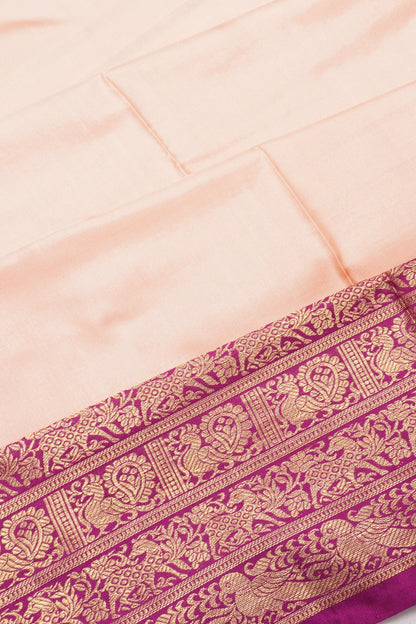 Kanchipuram Silk Plain Peach Saree