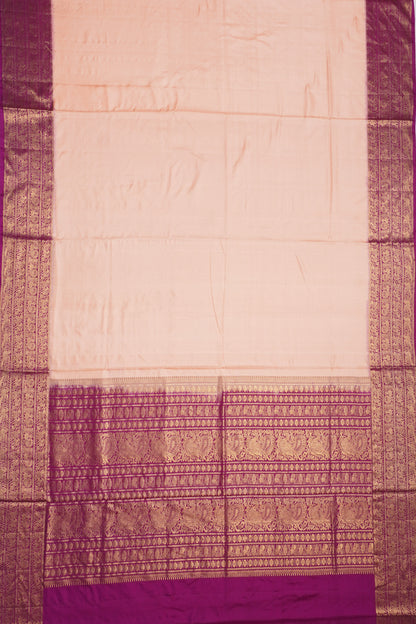 Kanchipuram Silk Plain Peach Saree