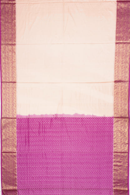 Kanchipuram Silk Plain Peach Saree
