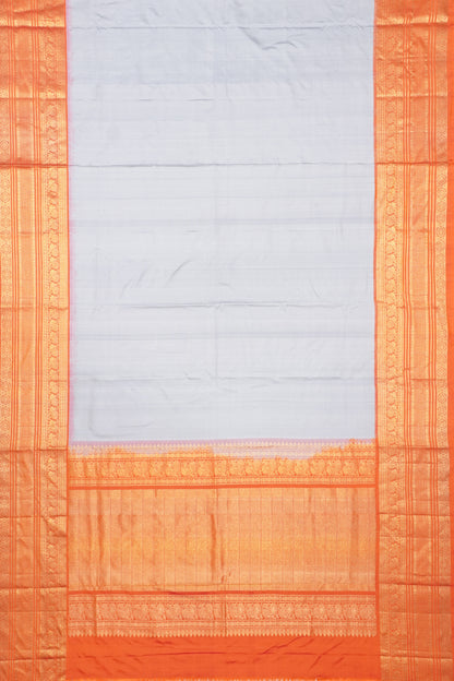 Kanchipuram Silk Ikat Plain Grey Saree