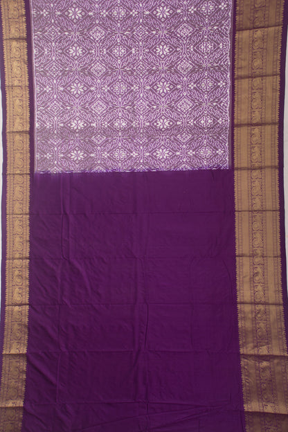 Kanchipuram Silk Ikat Lavender Saree