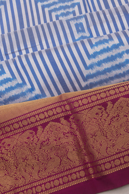 Kanchipuram Silk Ikat Sky Blue Saree