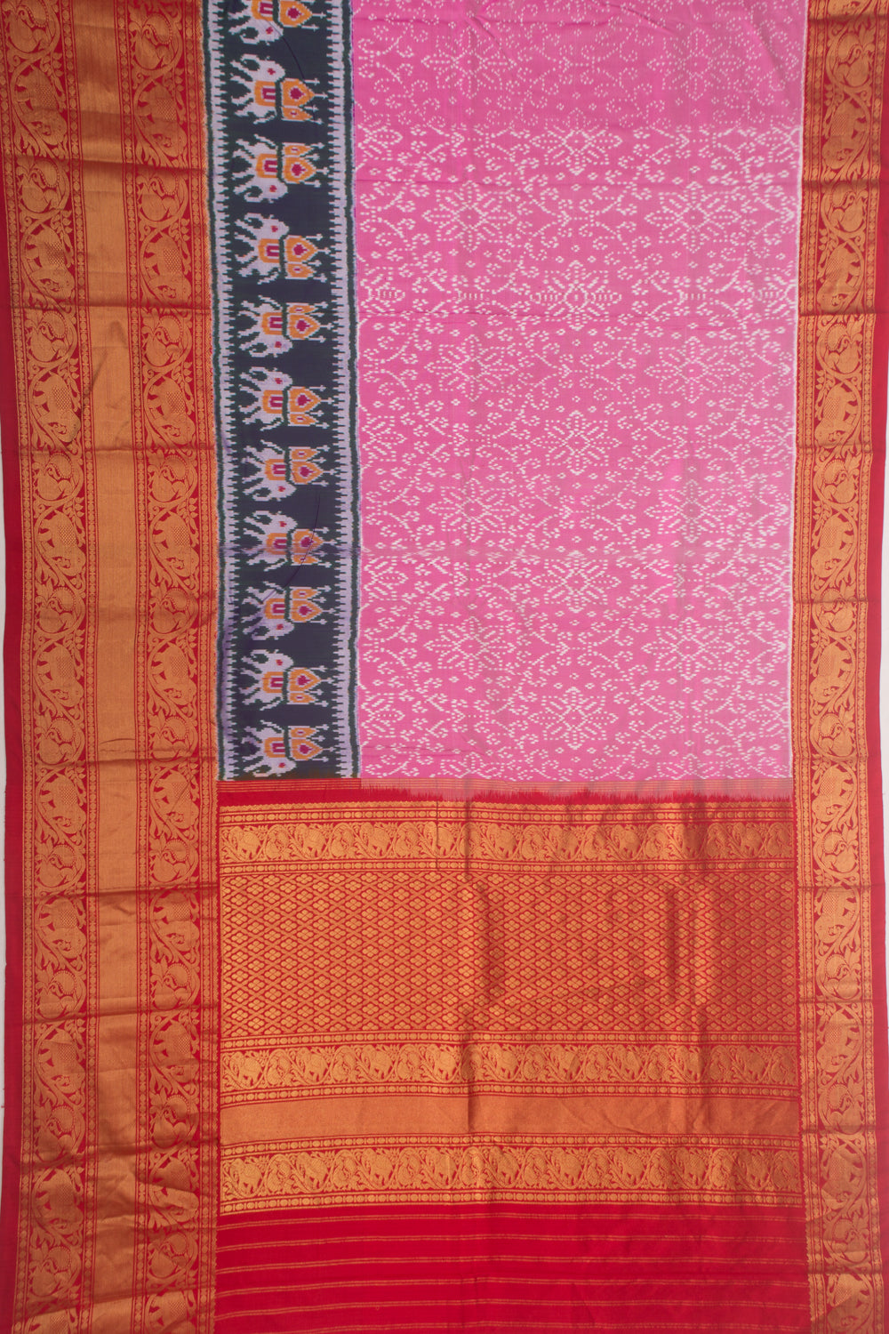Kanchipuram Silk Ikat Pink Saree